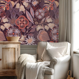 Moody Boho Tropical Botanical Wallpaper