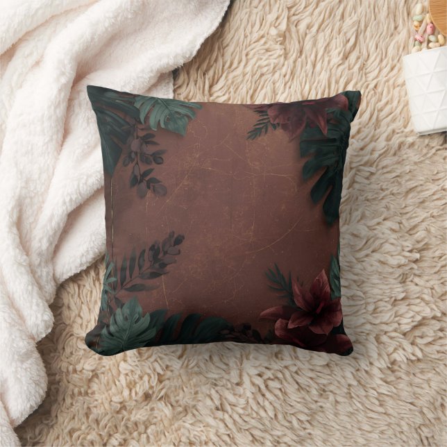 Moody Botanical Elegance  Cushion (Blanket)