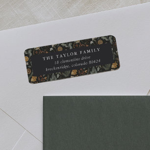 Moody Botanical Holiday Return Address Label