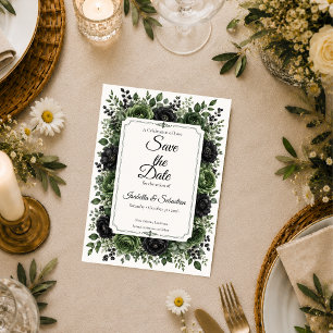 Moody Botanical Wedding Save The Date