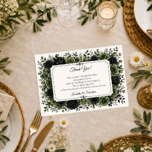 Moody Botanical Wedding Thank You Card