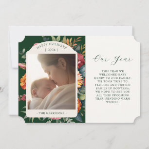 Moody Botanical Year In Review Holiday Card 