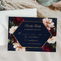 Moody Burgundy Blush Peonies Navy Floral Wedding