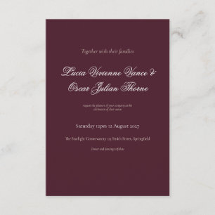 Moody Burgundy Dutch Floral Wedding Invitation