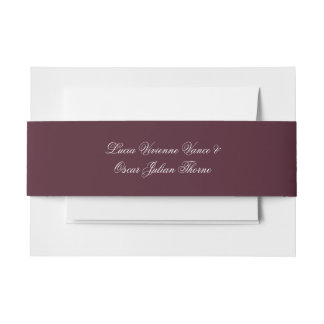 Moody Burgundy Dutch Floral Wedding Invitation Belly Band