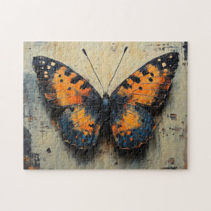 Moody Butterfly on Distressed Wall Jigsaw Puzzle