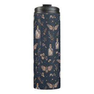 Moody Celestial Apothecary Moon Moth Halloween Pat Thermal Tumbler
