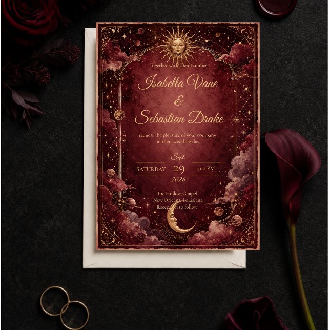 Moody Celestial Astrology Wedding Invitation (Creator Uploaded)