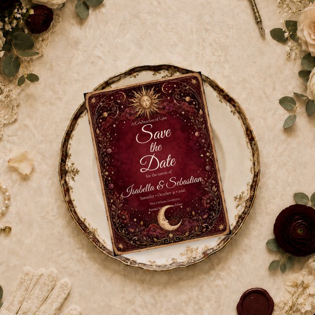 Moody Celestial Gothic Wedding Save The Date (Creator Uploaded)