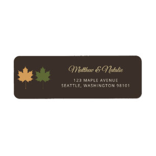 Moody Chocolate Terracotta Sage Fall Wedding Mail Return Address Label