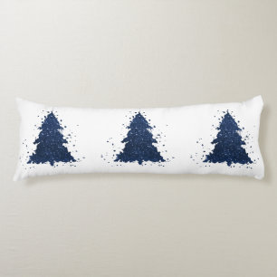 Moody Christmas Tree   Classy Dark Navy Blue Body Cushion