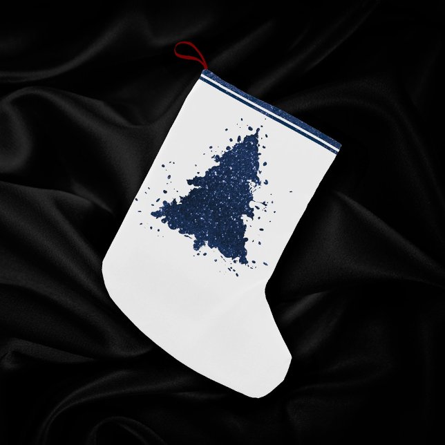 Moody Christmas Tree | Classy Dark Navy Blue Small Christmas Stocking (Creator Uploaded)