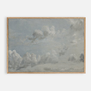 Moody clouds, vintage oil  poster