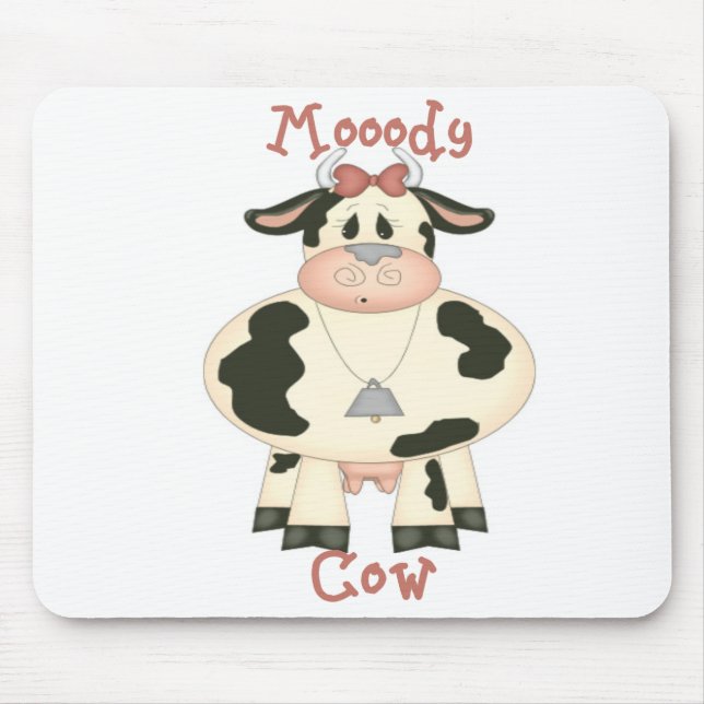 Moody Cow Mouse Pad (Front)