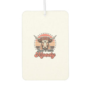 Moody Cow Retro Sunset Vintage Engraving Design_1 Car Air Freshener