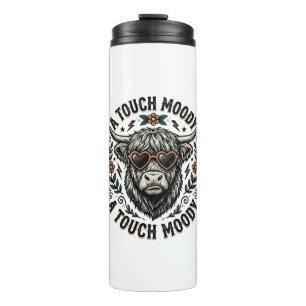 Moody Cow Shirt Vintage Engraving Farm Animal Thermal Tumbler