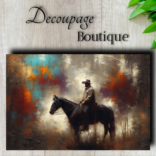 Moody Cowboy Decoupage Tissue Paper (Moody Cowboy Decoupage Tissue Paper)