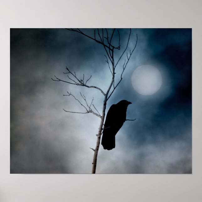 Moody Crow Moon Poster (Front)