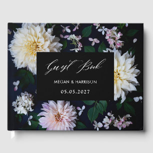 Moody Dahlia Floral guest book