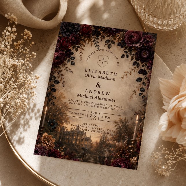 Moody Dark Autumn Wedding Invitation (Creator Uploaded)