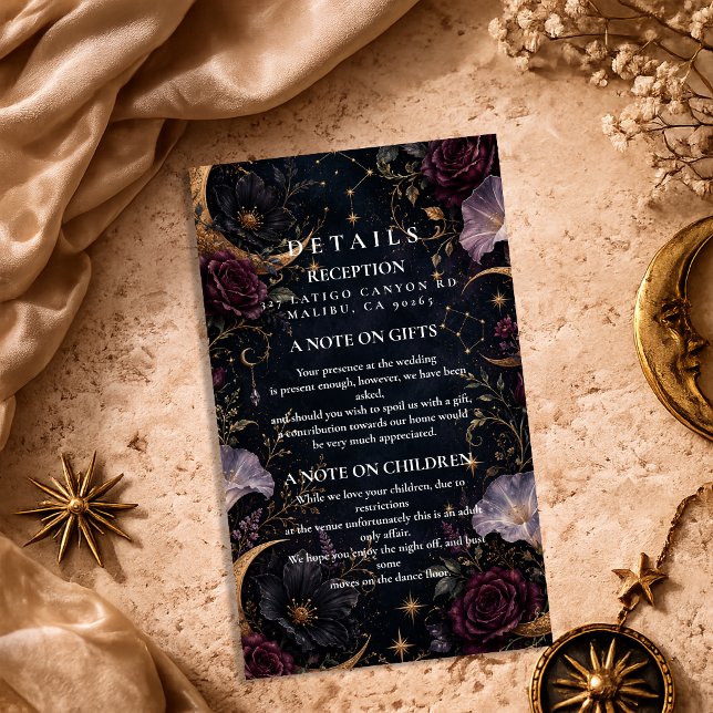 Moody Dark Celestial Wedding Enclosure Card (Creator Uploaded)