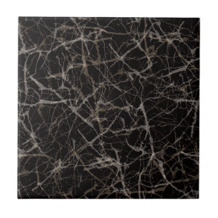 Moody Dark Elegant Black Marble Stone Texture  Ceramic Tile