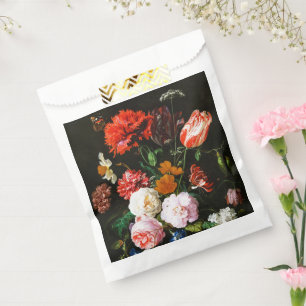 Moody Dark Floral Botanical Fine Art Print Favour Bag
