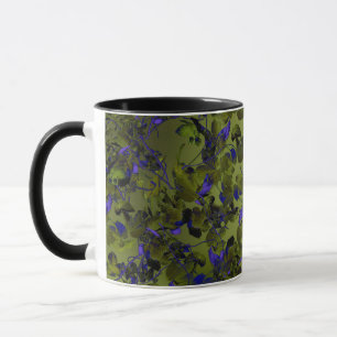 Moody Dark Hop Vine Abstract Design Coffee Mug