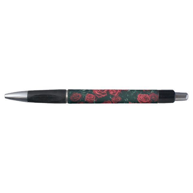 Moody Dark Red Roses Floral Pattern Background (Front)