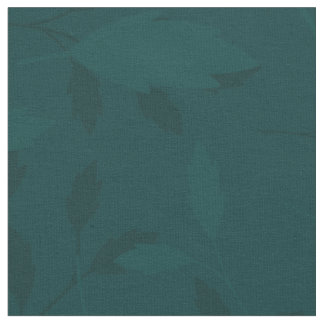 Moody Dark Teal Botanical Leaf Seamless Pattern Fabric