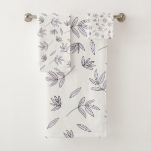 Moody Dark Victorian Botanical Floral Pattern Bath Towel Set