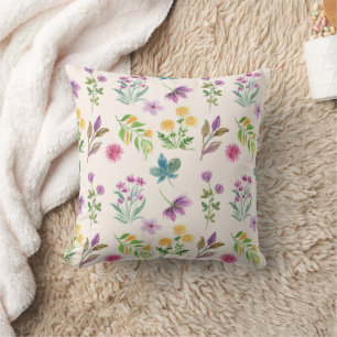 Moody Dark Victorian Botanical Floral Pattern Cushion