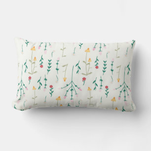 Moody Dark Victorian Botanical Floral Pattern Lumbar Cushion
