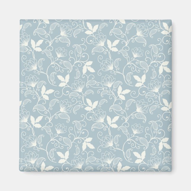 Moody Dark Victorian Botanical Floral Pattern Magnet (Front)