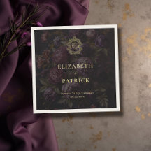 Moody Dark Victorian Lace Crest Peony Dark Wedding