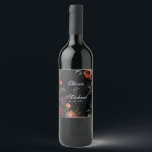 Moody dark vintage floral  wine label<br><div class="desc">This moody floral design featuring rich, dramatic hues and soft painterly textures. Elegant blooms seem to emerge from the shadows, creating a captivating contrast that draws the eye. Perfect for those who appreciate a touch of romantic sophistication. Easily make it your own by selecting Personalise this template and typing in...</div>
