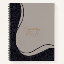 Moody Deep Navy Blue Floral Pattern