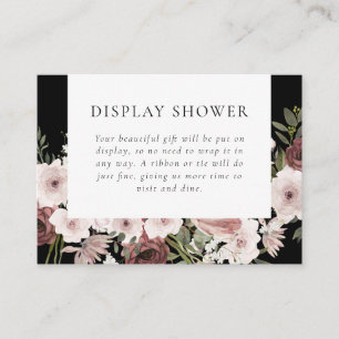 Moody Dusty Rose Floral Bridal Shower Enclosure Card