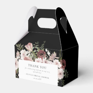 Moody Dusty Rose Floral Bridal Shower Favour Box