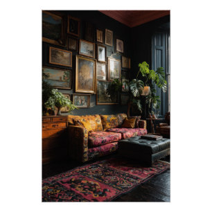 Moody Eclectic Gallery Wall Living Room Poster