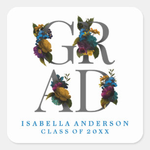 MOODY ELEGANT FLORAL GRADUATION STICKER
