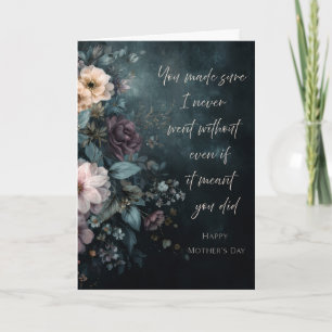 Moody, Elegant Mother's Day Dark Floral Bouquet Card
