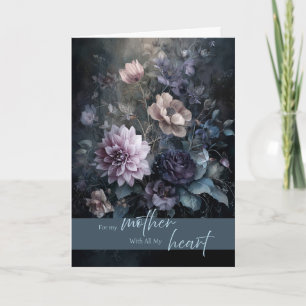 Moody, Elegant Mother's Day Dark Floral Bouquet Card