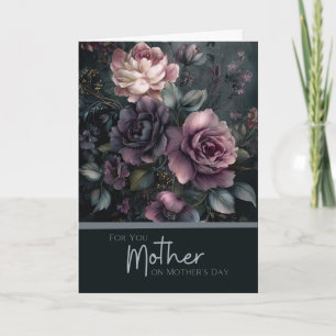 Moody, Elegant Mother's Day Dark Floral Bouquet Card