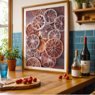 Moody fall dry orange warm kitchen wall art