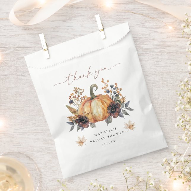 Moody Fall Floral Bridal Shower Favour Bag (Clipped)