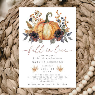 Moody Fall Floral Bridal Shower Invitation