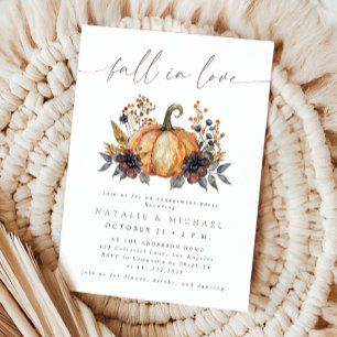 Moody Fall Floral Engagement Party Invitation