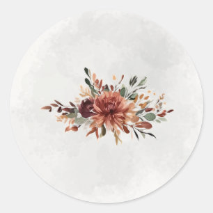 Moody Fall Floral Envelope Seal Sticker
