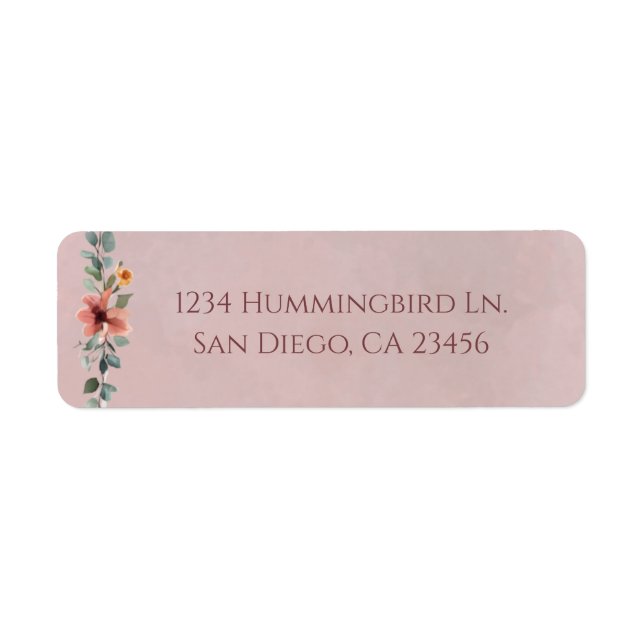 Moody Fall Floral Garland Return Address Label (Front)